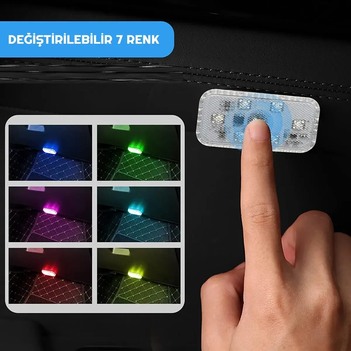 Lenarize™ Dokunmatik Sensörlü Mini 6 Led (7 Farklı Renk) 2 adet