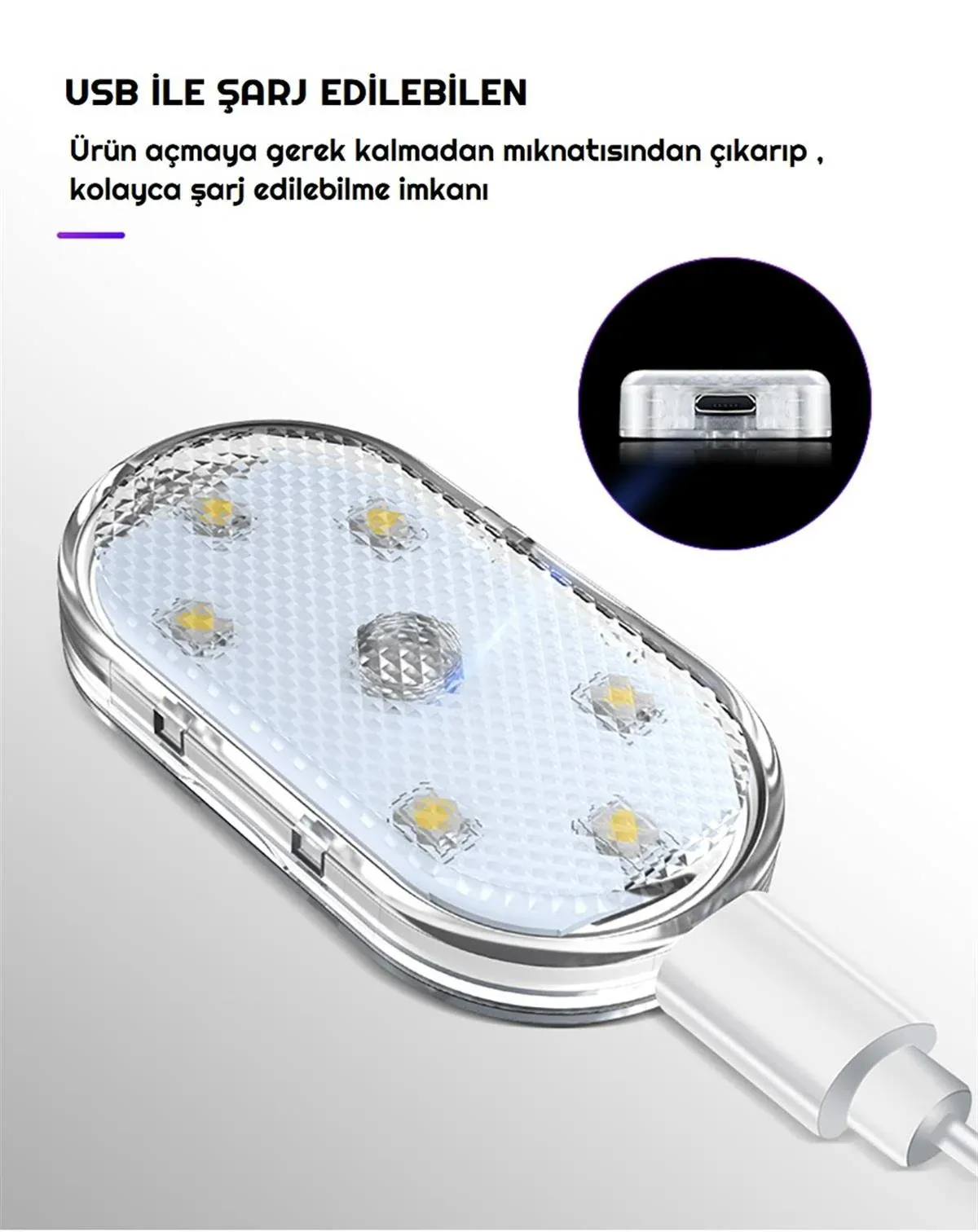 Lenarize™ Dokunmatik Sensörlü Mini 6 Led (7 Farklı Renk) 2 adet